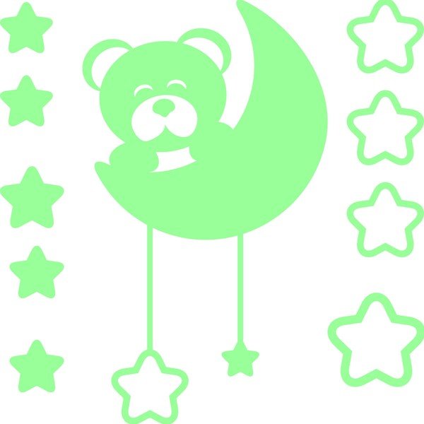 Autocolant fosforescent Fanastick Teddy Bear-image-2