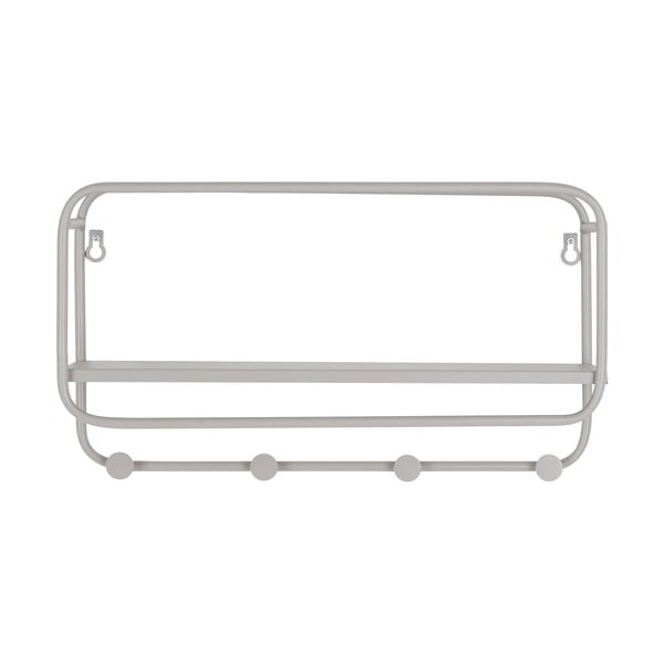 Cuier de perete gri deschis cu raft din metal Feira – House Nordic