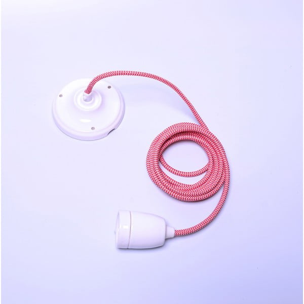 Cablu Filament Style Diamond, mufă albă, cablu roz