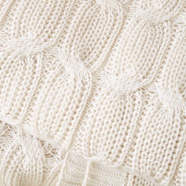 Pătură albă/bej tricotată 130x170 cm Chunky Marl Knit – Catherine Lansfield-image-1
