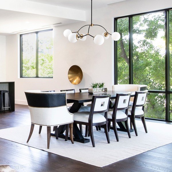 Lustră albă/neagră cu abajur din sticlă ø 90 cm Kromozom – Opviq lights-image-1