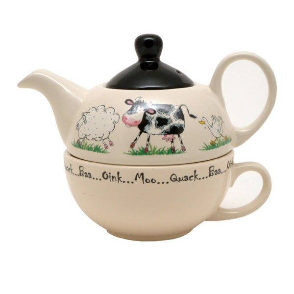 Ceainic și cană, 2 în 1, din ceramică Price & Kensington Home Farm, 400 ml