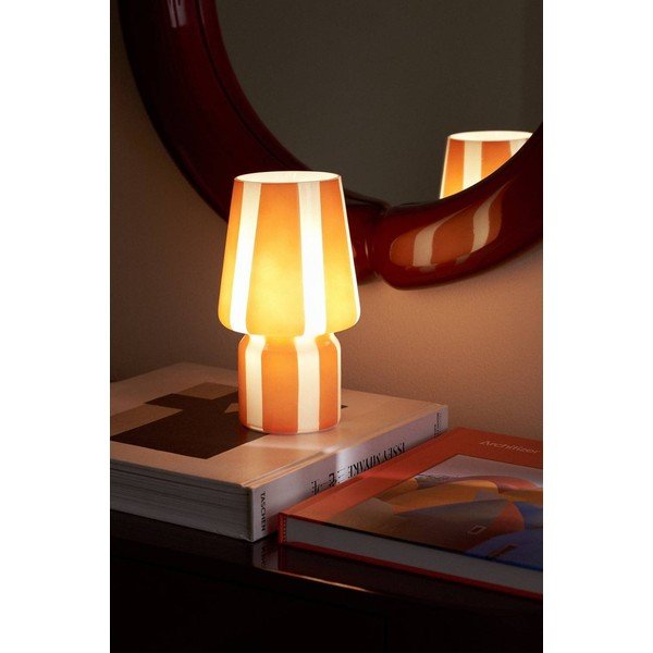 Veioză roșie/albă din sticlă (înălțime 21,5 cm) Carlo – Ellos Home-image-1