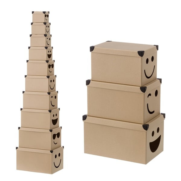 Cutii de depozitare pentru copii 10 buc. din carton Smile – Casa Selección-image-2