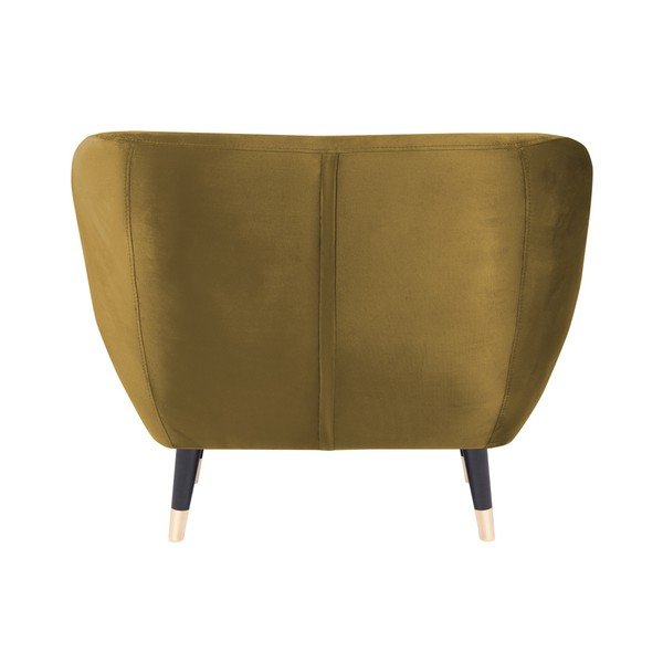 Fotoliu Mazzini Sofas AMELIE cu picioare negre, galben muștar-image-4