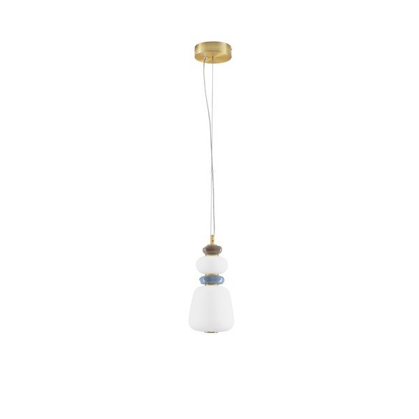 Lustră albă/aurie LED cu intensitate reglabilă din metal cu abajur din porțelan/cu abajur din sticlă ø 17 cm Palo – Nova Luce