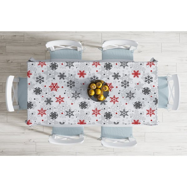 Față de masă din amestec de bumbac cu model de Crăciun Minimalist Cushion Covers Red Christmas, 140 x 180 cm-image-1