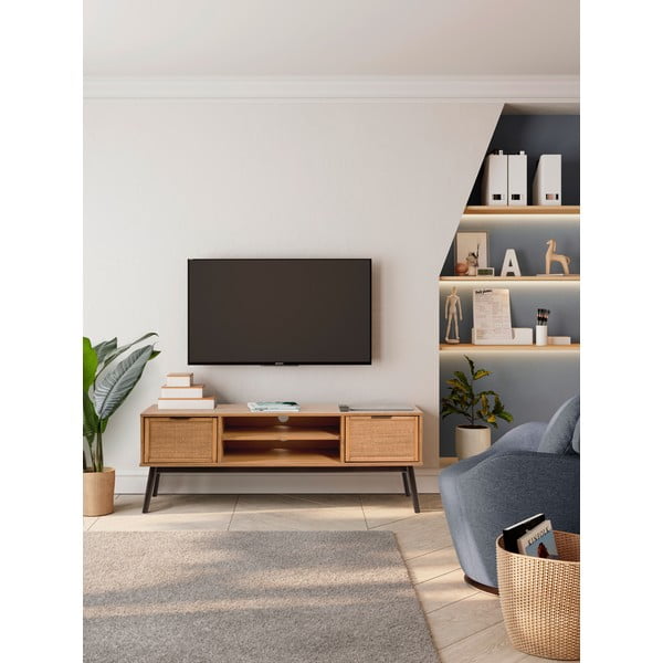 Comodă TV din lemn de pin 140x52 cm Natasha – Marckeric-image-1