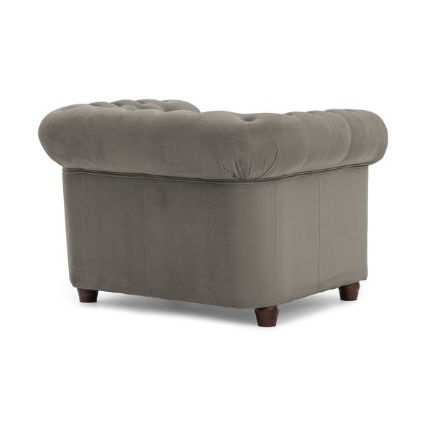 Fotoliu gri chesterfield cu tapițerie din catifea York Blik – Ropez-image-2