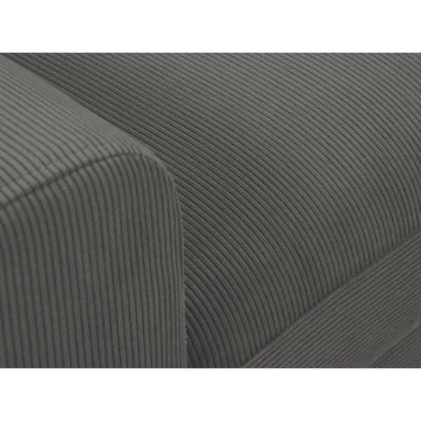 Colțar extensibil cu tapițerie reiată și șezlong pe partea dreaptă Micadoni Home Moghan, gri închis-image-1