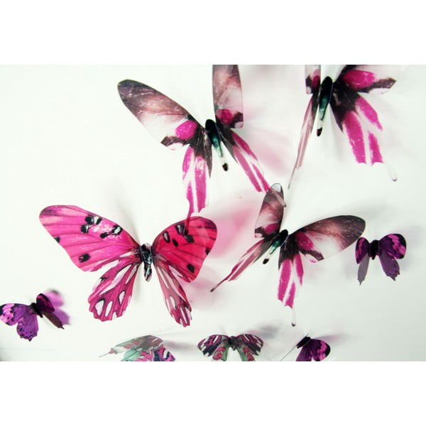Set 18 autocolante cu efect 3D Ambiance Butterflies, roz-image-1