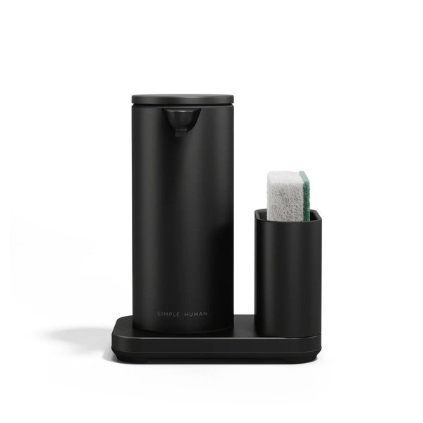 Suport pentru accesorii de spălat negru mat automat din metal – simplehuman-image-4