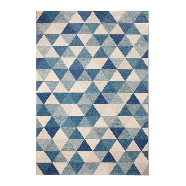 Covor Schöngeist & Petersen Diamond Triangle, 80 x 150 cm, albastru