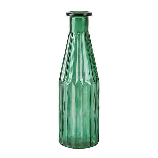 Vază din sticlă KJ Collection Bottle, ⌀ 7,5 cm, verde