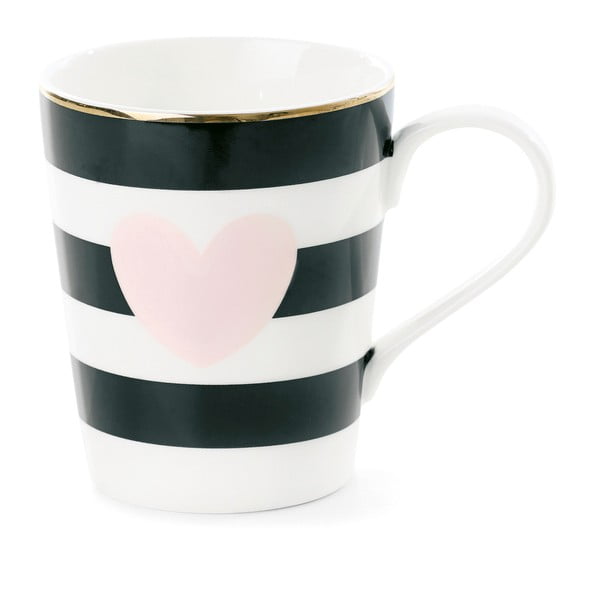 Cană ceramică Miss Étoile  Heart, Rose And Stripe