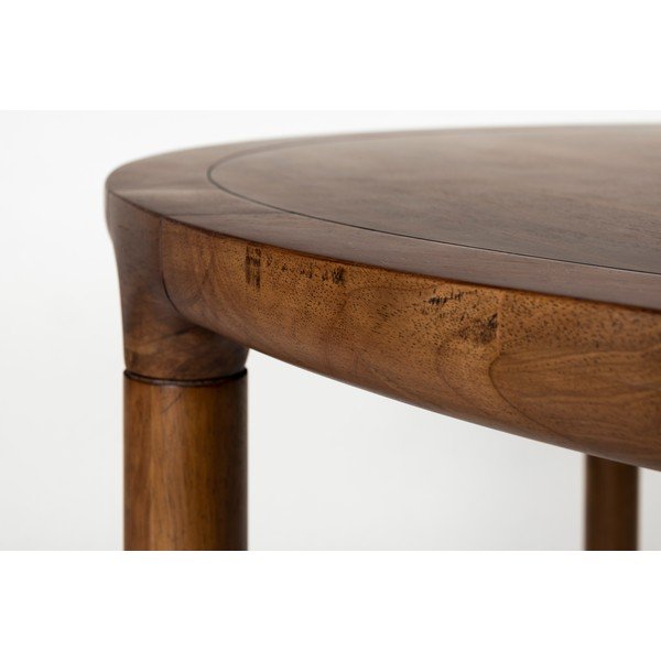 Masă de dining rotundă cu aspect de lemn de nuc ø 128 cm Storm – Zuiver-image-2