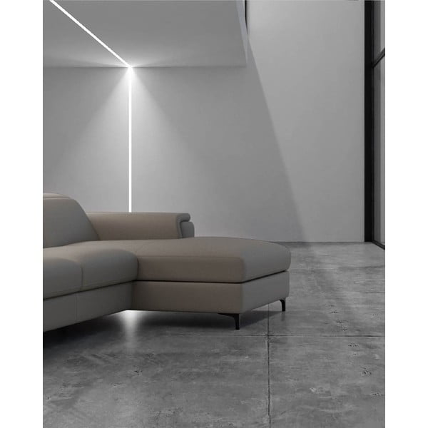 Colțar maro deschis cu tapițerie din piele (colț pe  partea dreaptă) Brito – MESONICA-image-4