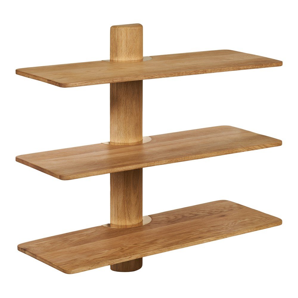 Raft în culoare naturală deschisă etajat din lemn de stejar 55 cm Calcata – House Nordic