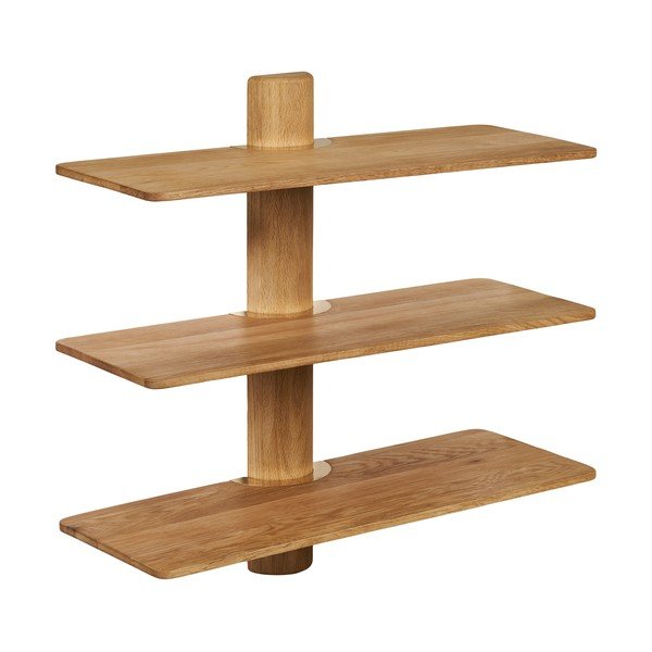 Raft în culoare naturală deschisă etajat din lemn de stejar 55 cm Calcata – House Nordic