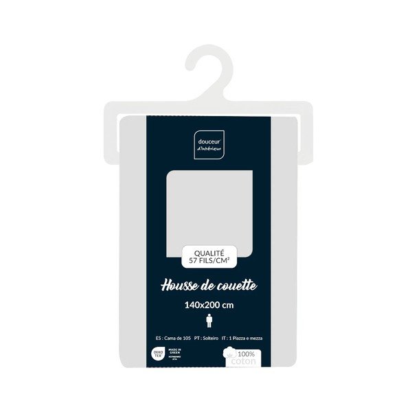 Lenjerie de pat albă din bumbac pentru pat de o persoană 140x200 cm Lina – douceur d'intérieur-image-2