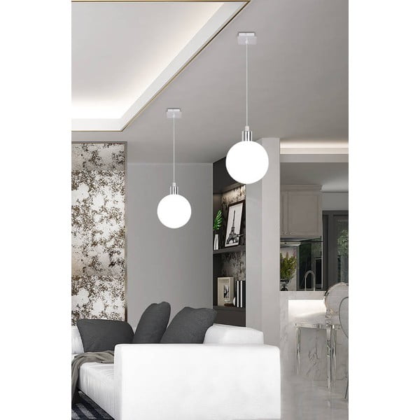 Lustră argintie cu abajur din sticlă ø 15 cm Oden – Candellux Lighting-image-1