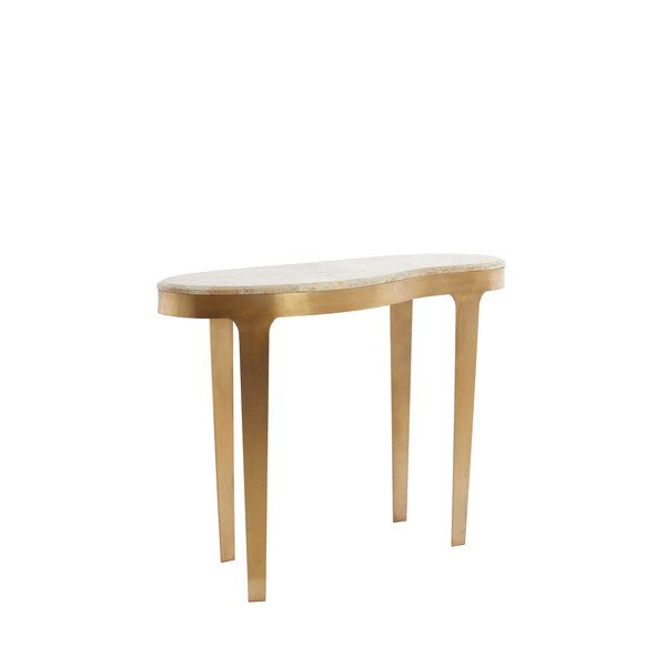 Masă consolă bronz/taupe cu blat din marmură 40x110 cm Giulio – Light & Living-image-3