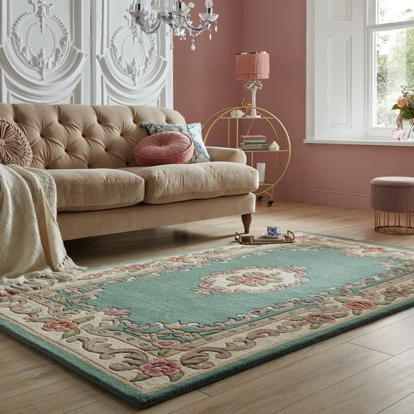 Covor din lână Flair Rugs Aubusson, 120 x 180 cm, verde-image-1