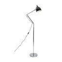 Lampadar argintiu cu structură flexibilă cu abajur din metal (înălțime 137 cm) Reader – Zuiver