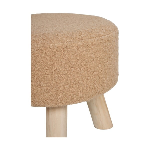 Taburet bej cu tapițerie din țesătură bouclé Aberdeen – House Nordic-image-2