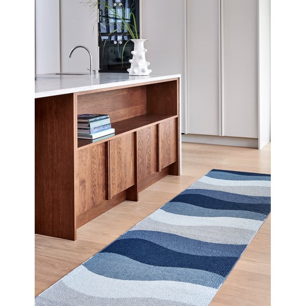 Covor tip traversă pentru interior și exterior albastru 70x300 cm Urvi Water – Pappelina-image-1