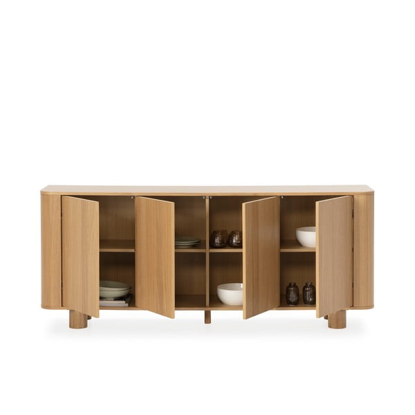 Comodă în culoare naturală cu aspect de lemn de stejar 180x75x40 cm Padoc – MOME-image-2