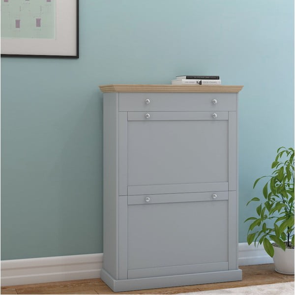 Pantofar gri cu deschidere înclinată Binz – Støraa-image-1