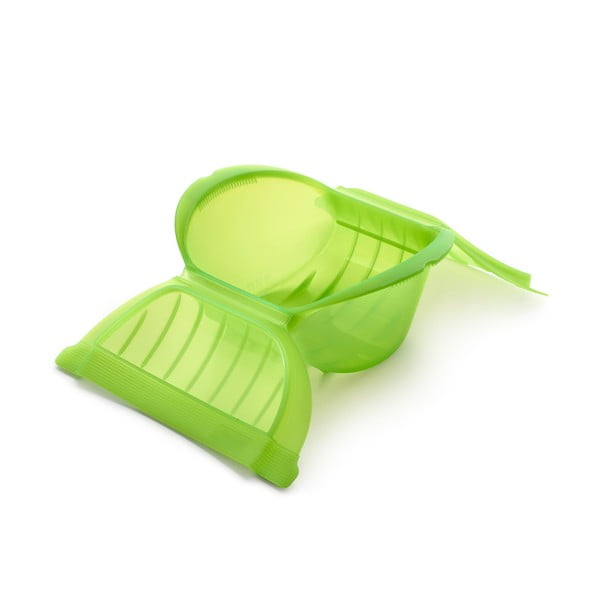 Recipient din silicon pentru gătire la aburi pentru 3 - 4 porții Lékué Deep Steam Case, verde-image-1