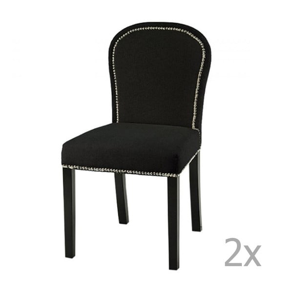 Set 2 scaune cu picioare negre Artelore Lauren, negru 