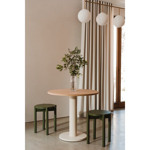 Scaun tip taburet verde din lemn de fag Hopp – noo.ma-image-4