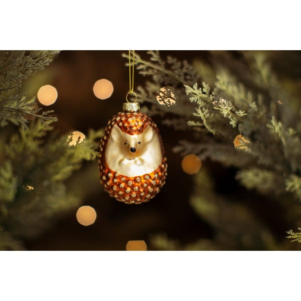 Ornament de Crăciun lucrat manual din sticlă 8 cm Hedgehog – Sass & Belle-image-1
