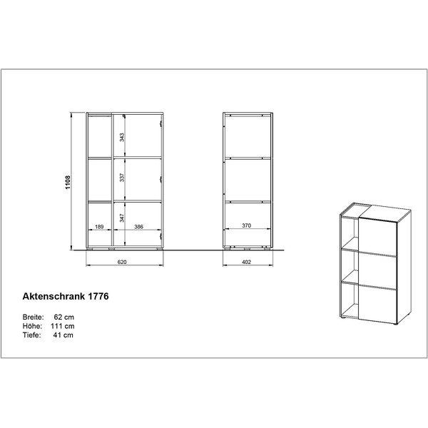 Bibliotecă gri închis cu aspect de stejar 62x112 cm Olvera - Germania-image-4