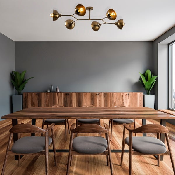 Plafonieră aurie cu abajur din metal 52x102 cm Dram – Opviq lights-image-1