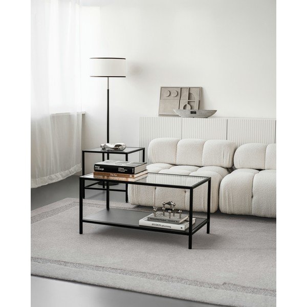 Covor gri deschis din lână 133x190 cm Morphic Rocca – Agnella-image-2