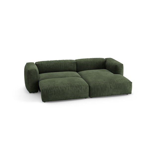 Colțar modular verde extensibil cu tapițerie din catifea (cu colț pe partea dreaptă/cu șezlong) – Micadoni -image-4