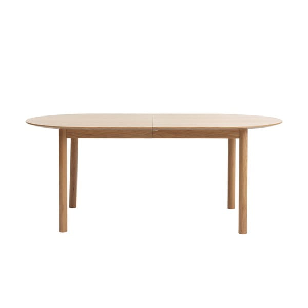 Masă de dining în culoare naturală extensibilă cu blat cu aspect de lemn de stejar 100x190 cm Gallina – Unique Furniture