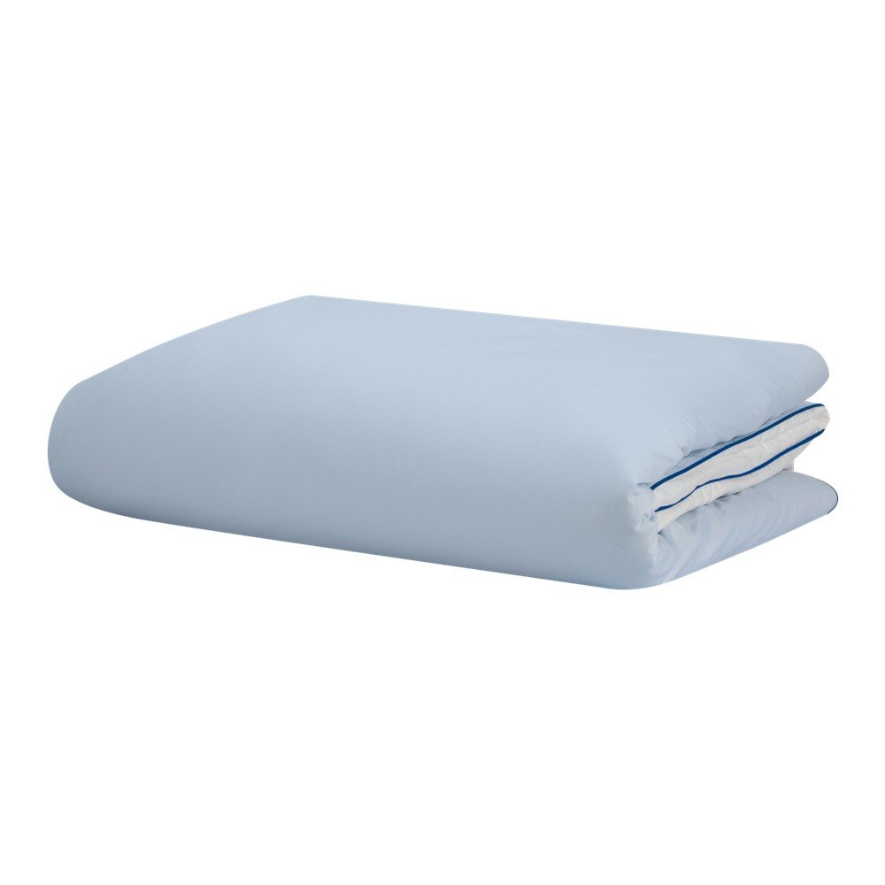 Husă de pilotă albastru-deschis din bumbac satinat pentru pat dublu 200x200 cm Oba – noo.ma