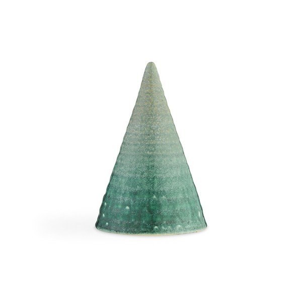 Statuetă decorativă din ceramică Kähler Design Glazed Cone Aqua, înălțime 15 cm, turcoaz