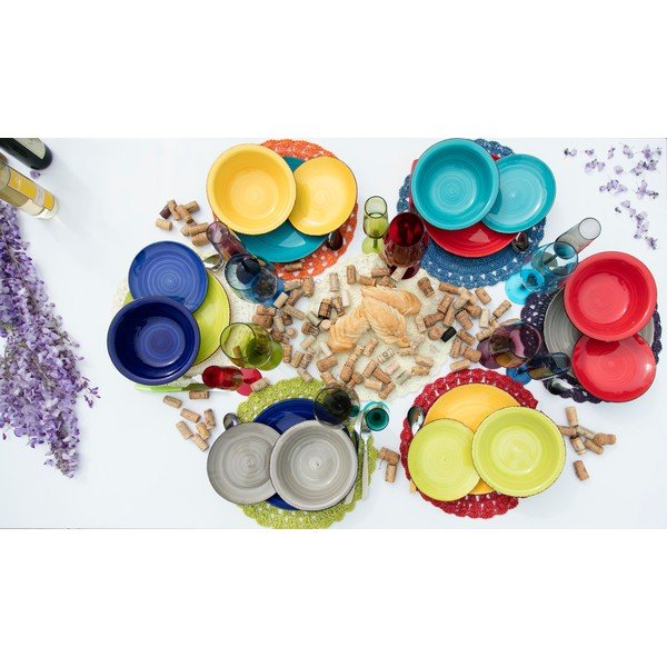 Set 18 farfurii din gresie ceramică VDE Tivoli 1996 Baita Tavola-image-1
