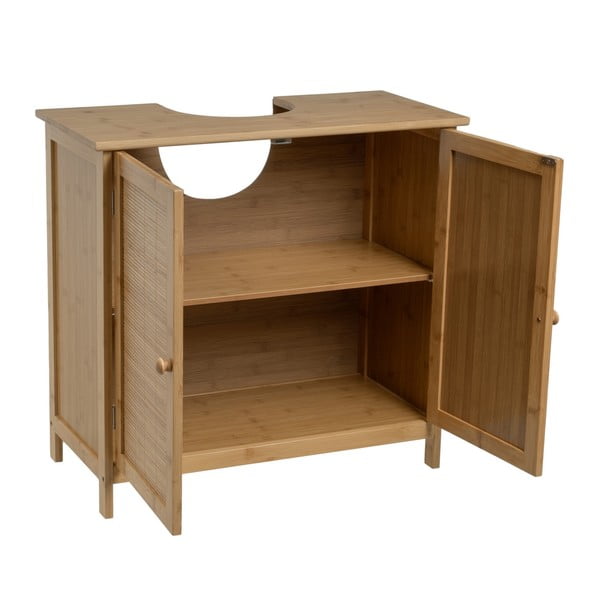 Dulap sub chiuvetă în culoare naturală din bambus 63x60 cm – Casa Selección-image-2