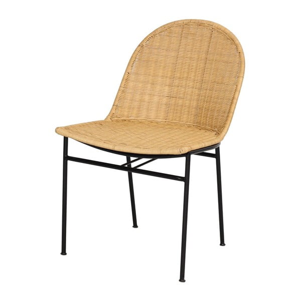 Set 4 scaune din ratan Sofia și masă neagră Marienlis - Bonami Essentials-image-4
