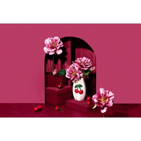 Vază din dolomită pictată manual Cherry – Sass & Belle-image-1