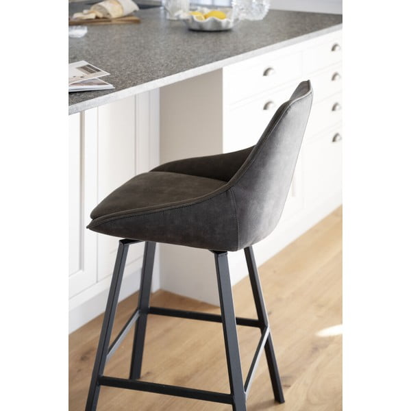 Scaune de bar gri 2 buc. (înălțime șezut 65 cm) Alison – Rowico-image-2