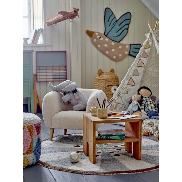 Fotoliu de copii alb cu tapițerie din țesătură bouclé Cade – Bloomingville Mini-image-4