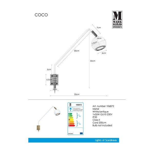 Aplică Markslöjd Coco, alb-image-2